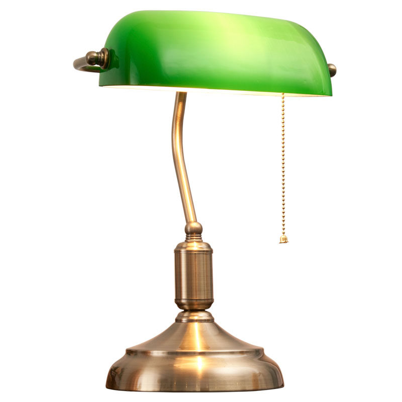 台灯书房美式卧室床头头灯家用拉绳复古民国装饰台灯