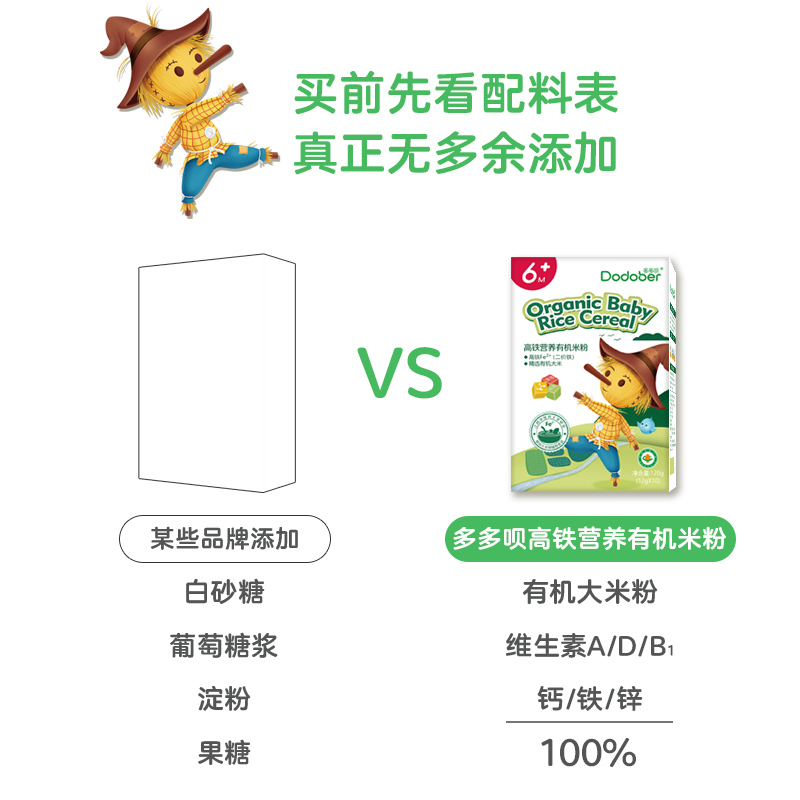 多多呗6月-12月有机大米米粉新生婴儿辅食米糊高铁宝宝婴幼儿米粉 - 图1