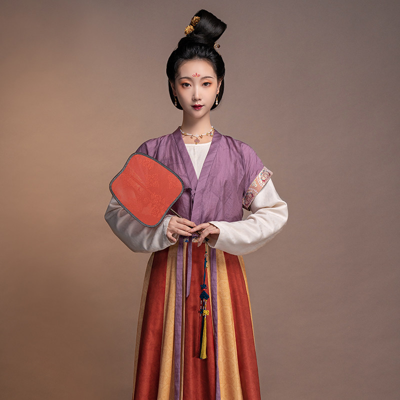 裳宫语娥唐制汉服女正品原创复原风唐圆领衫齐腰汉服