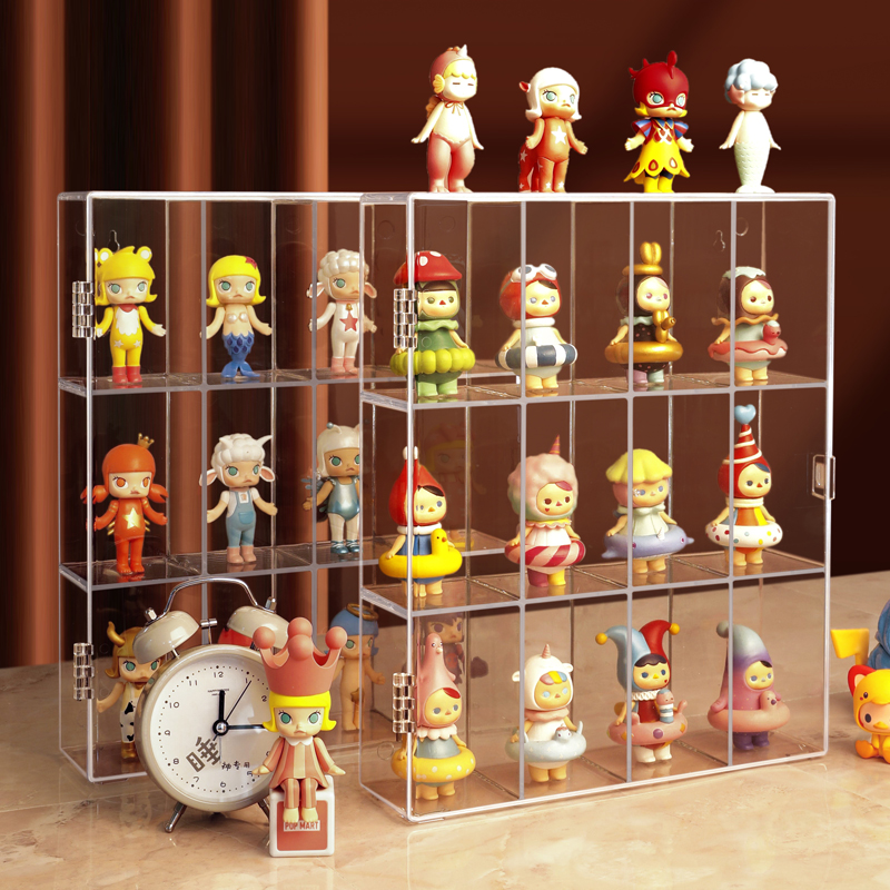 盲盒收纳展示展示架架子公仔挂墙亚克力透明防尘手办收纳盒