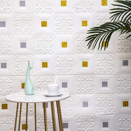 自粘3d立体泡沫墙纸隔音温馨墙贴