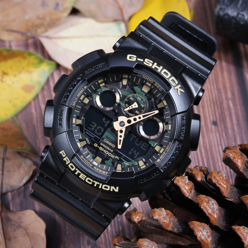 casio卡西欧手表gshock迷彩双显运动防水男士石英表日韩腕表