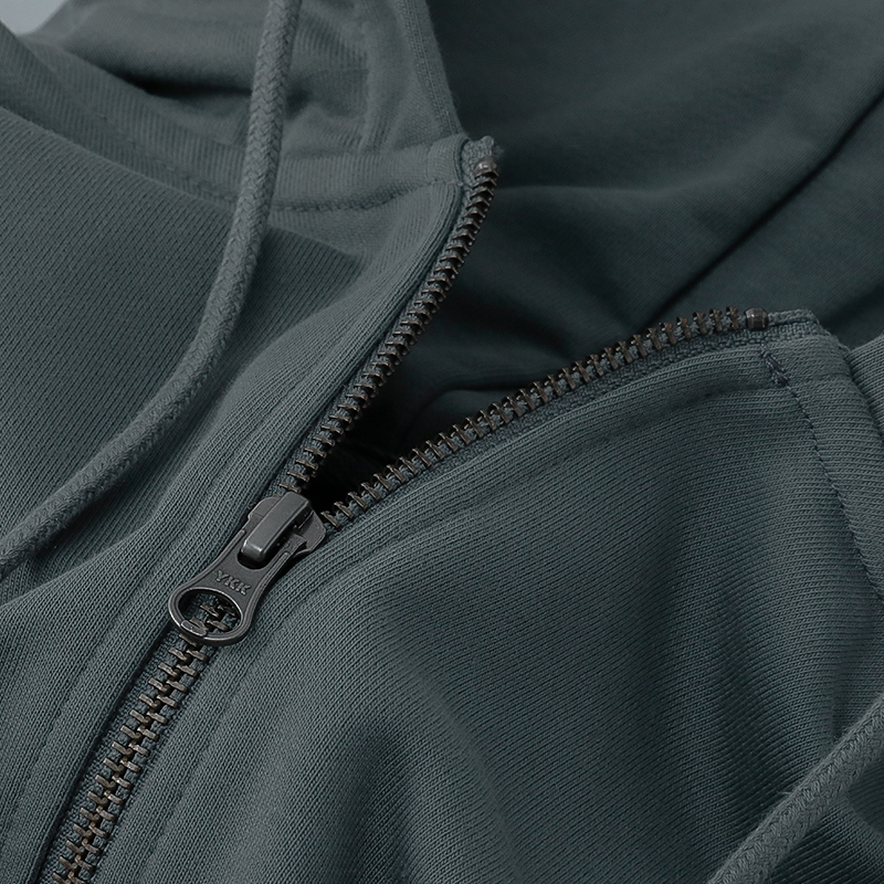 360g重磅新疆棉纯色拉链连帽外套宽松开衫加绒卫衣潮秋冬季男女款