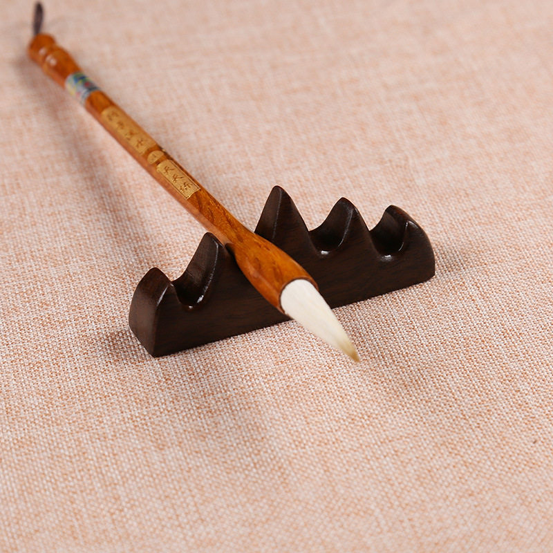 笔架毛笔五指山笔搁书法练字书桌文房四宝架子黑梓笔搁