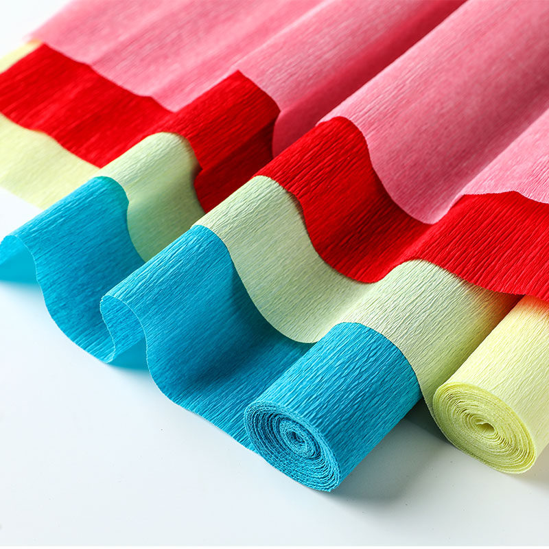 手搓纸折玫瑰花手揉纸加厚母亲节 彩色皱纹纸手工材料纸褶皱纸套装