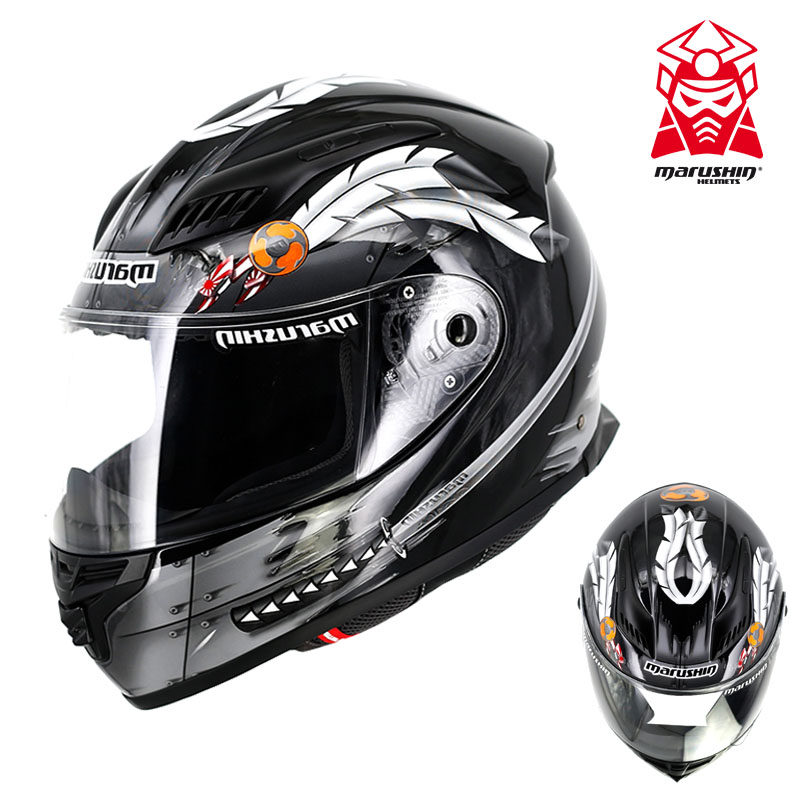 全盔马鲁申摩托车marushin四季女男防雾机车盔全覆式摩托车头盔
