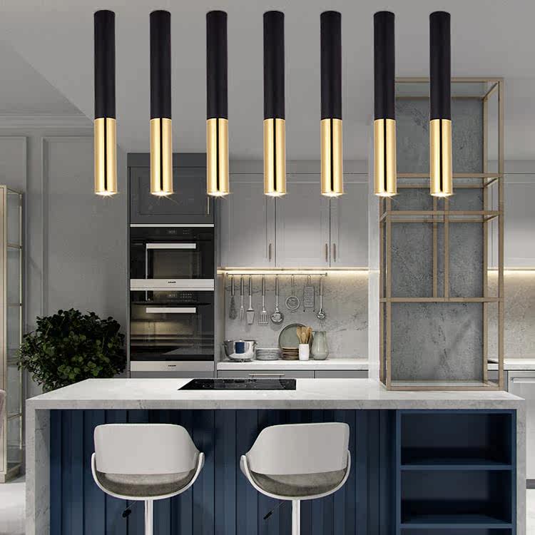 北欧服装黑金射灯吊线店铺吧台明装射灯