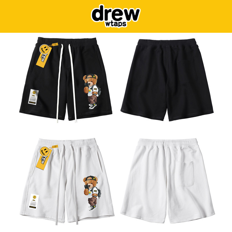 drewwtapsjustinbieberhouse笑脸小熊五分裤子ins休闲裤