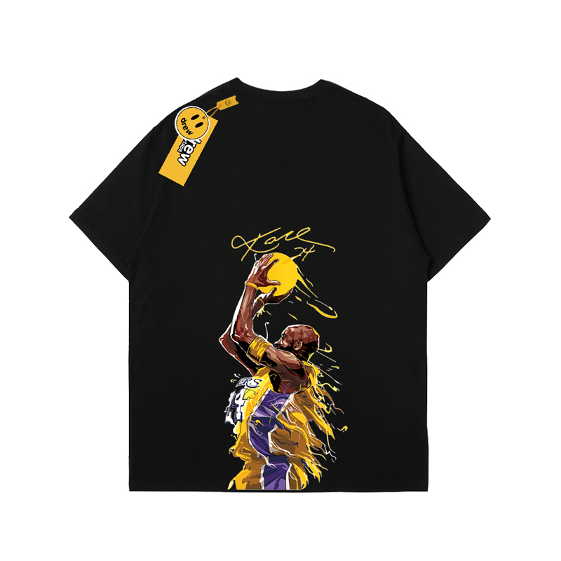 hidrew联名康沃森旗舰店官网科比纪念短袖湖人队黑曼巴精神t恤男
