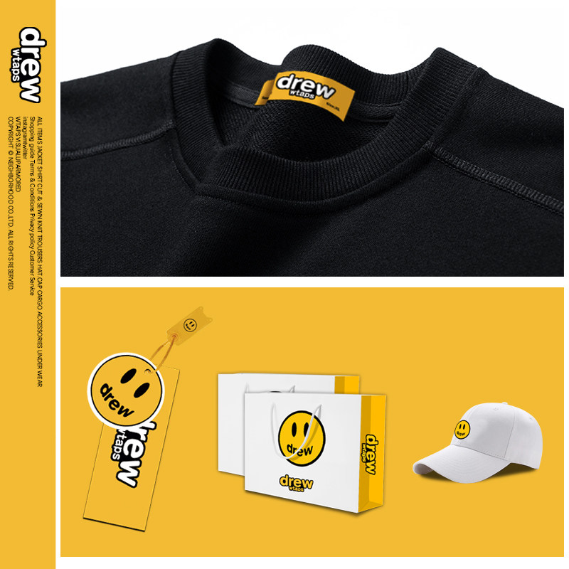 drewwtaps笑脸house比伯鹿晗同款可爱2021新款卫衣