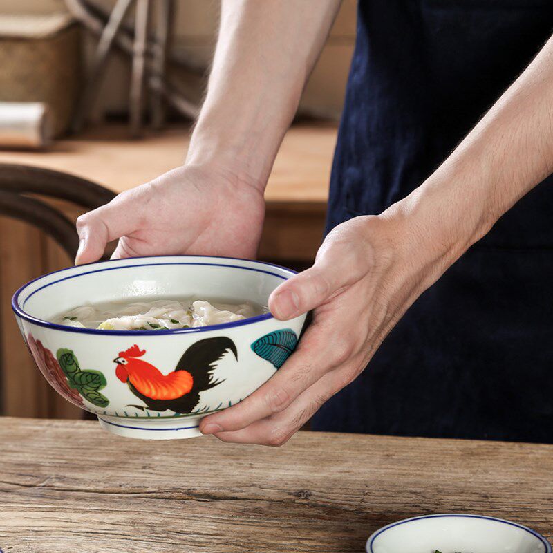 怀旧复古香港tvb公鸡6寸老式民国周星驰同款碗