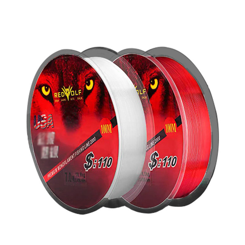 红狼鱼线100米鱼线主线子线台钓抛竿鱼竿路亚矶钓鱼线渔具用品