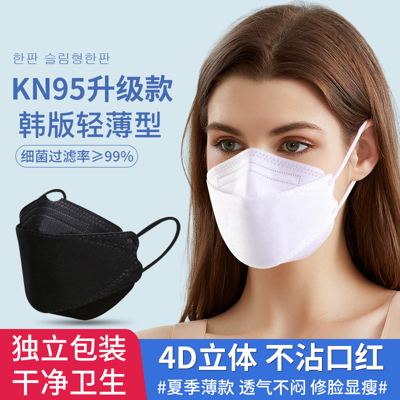 口罩独立时尚新款2021男潮白色不勒kn95透气口罩
