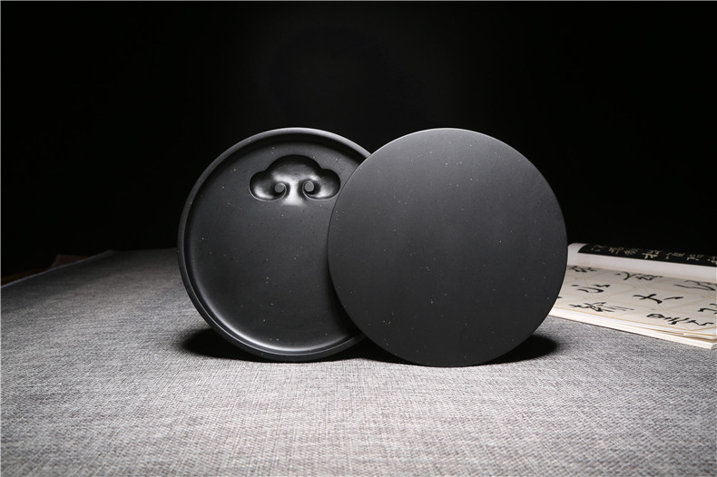 墨海砚之宣砚端砚歙砚墨汁毛笔书法文房四宝圆形砚台