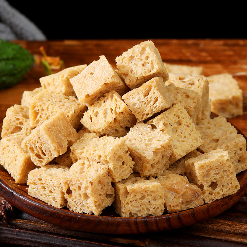 凉皮专用面筋块免切烤麸丁免煮素肉商用凉拌特色干货及养生干料