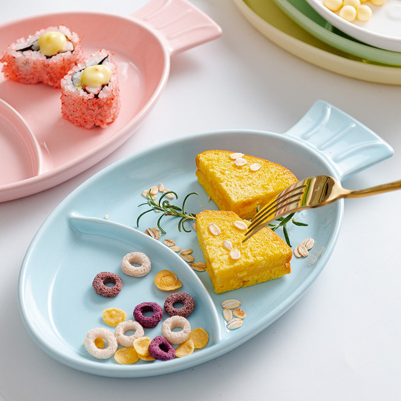 果盘创意烘焙鱼形盘家用儿童早餐盘子点心心水盘