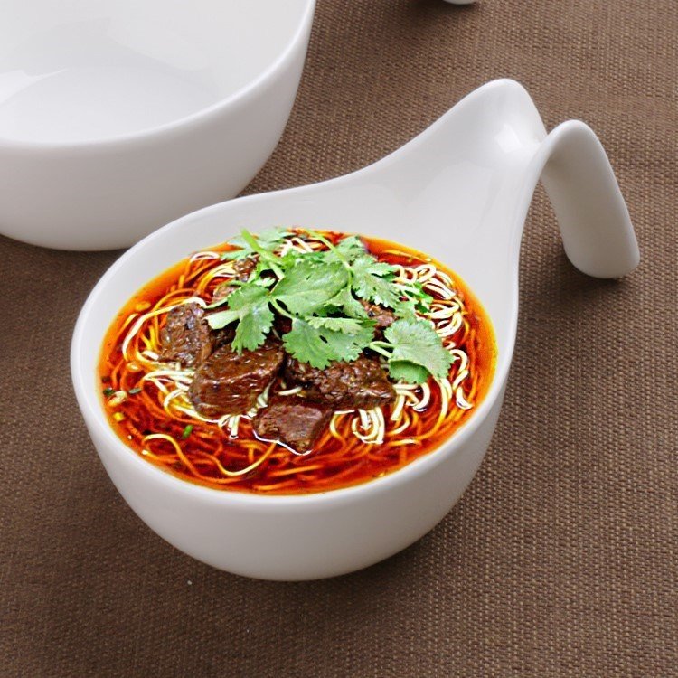 瓜瓢面碗瓜瓢碗酒店饭店餐厅日式面碗弯柄手把碗带柄特色调料碗