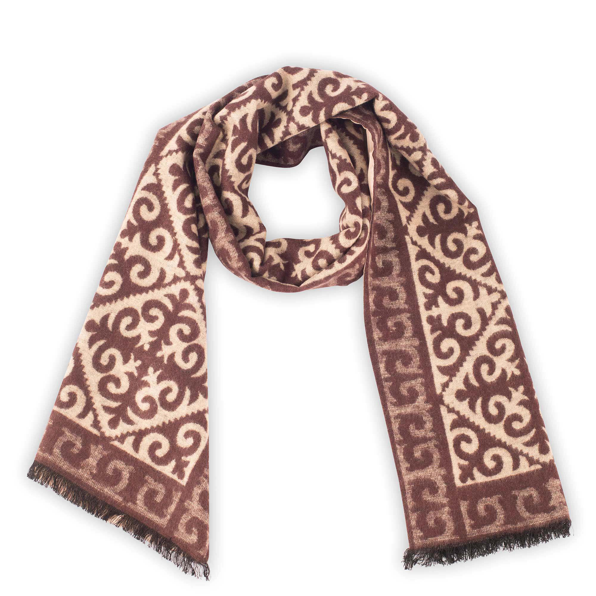 新疆博物馆哈萨克族纹样羊毛拉绒披肩围巾母亲节生日创意礼盒