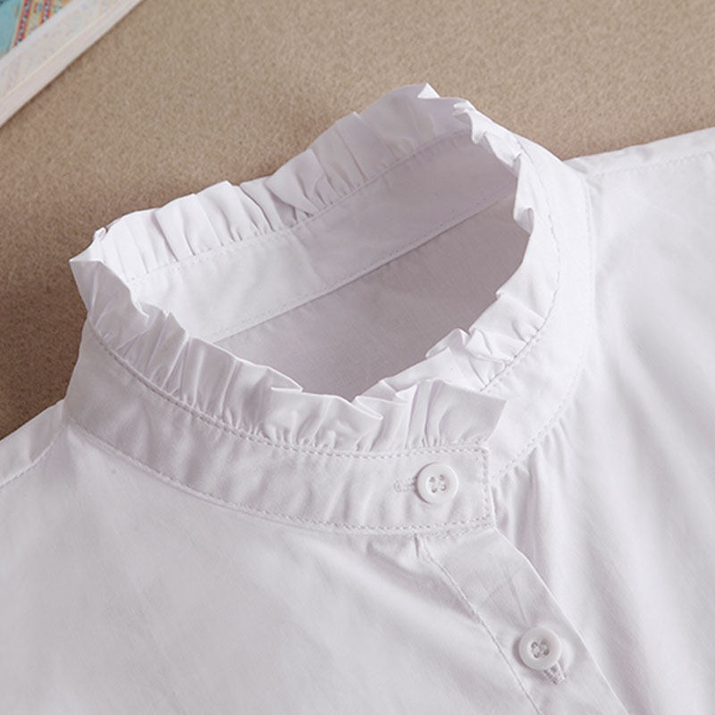 假领百搭春秋秋冬立领子女子棉木耳耳边褶领假领