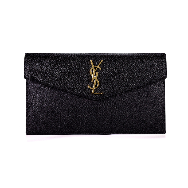 saintlaurent圣罗兰ysl女士logo压纹磨砂皮革信封女士包袋