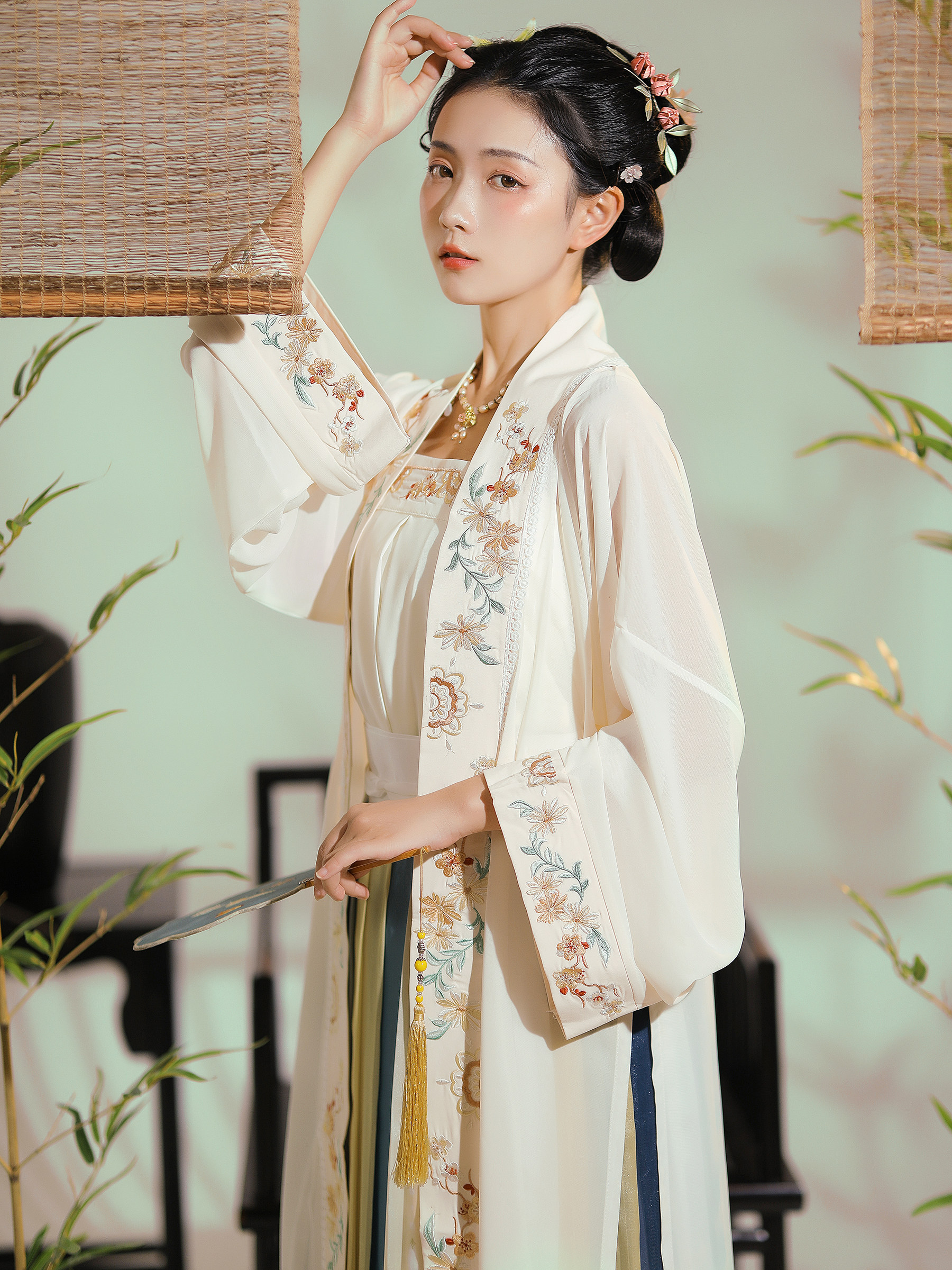 素羽华裳踏莎行原创汉服女宋制褙对襟长衫正品三件汉服