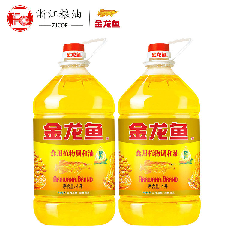 金龙鱼花生浓香香型食用植物调和油4l桶装健康调和油