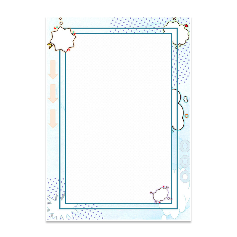 a4稿纸简约小清新彩色信纸花边好看图案学生信纸
