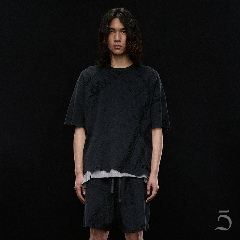 D5OVE ORDER 针织破坏提花BOXY TEE