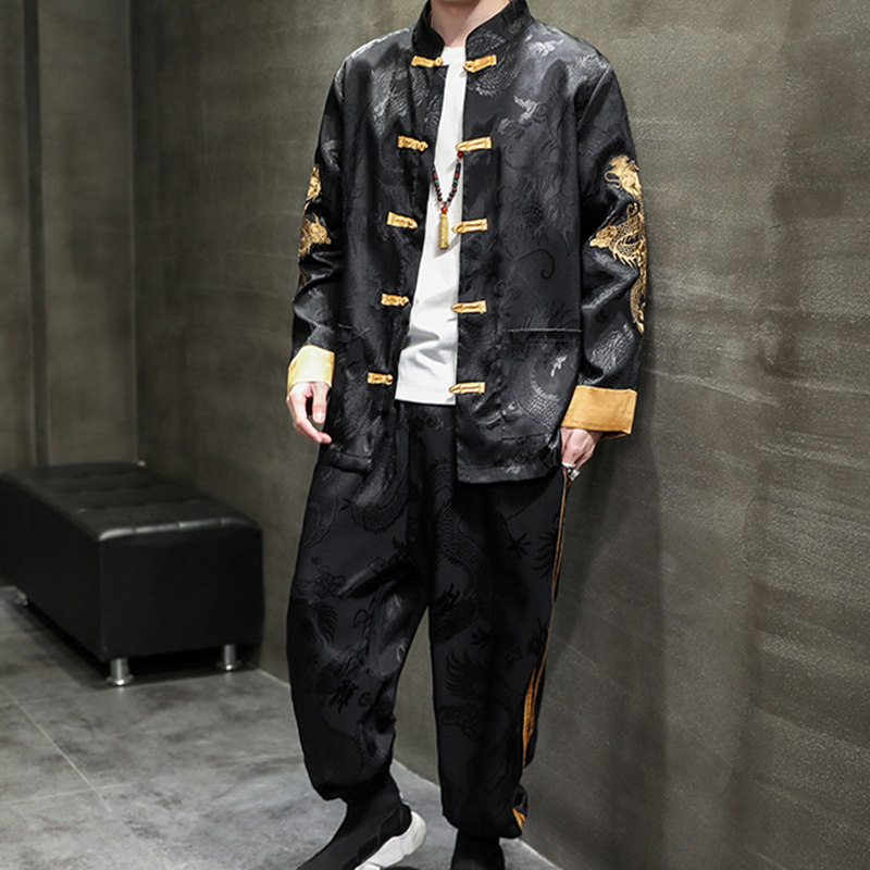 春秋男士服装中式新中式套装国风薄款中国潮流唐装