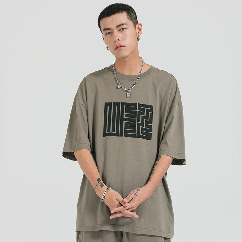 UFZ「九叠篆国潮官印」春夏季纯棉短袖T恤圆领宽松男士女生情侣装