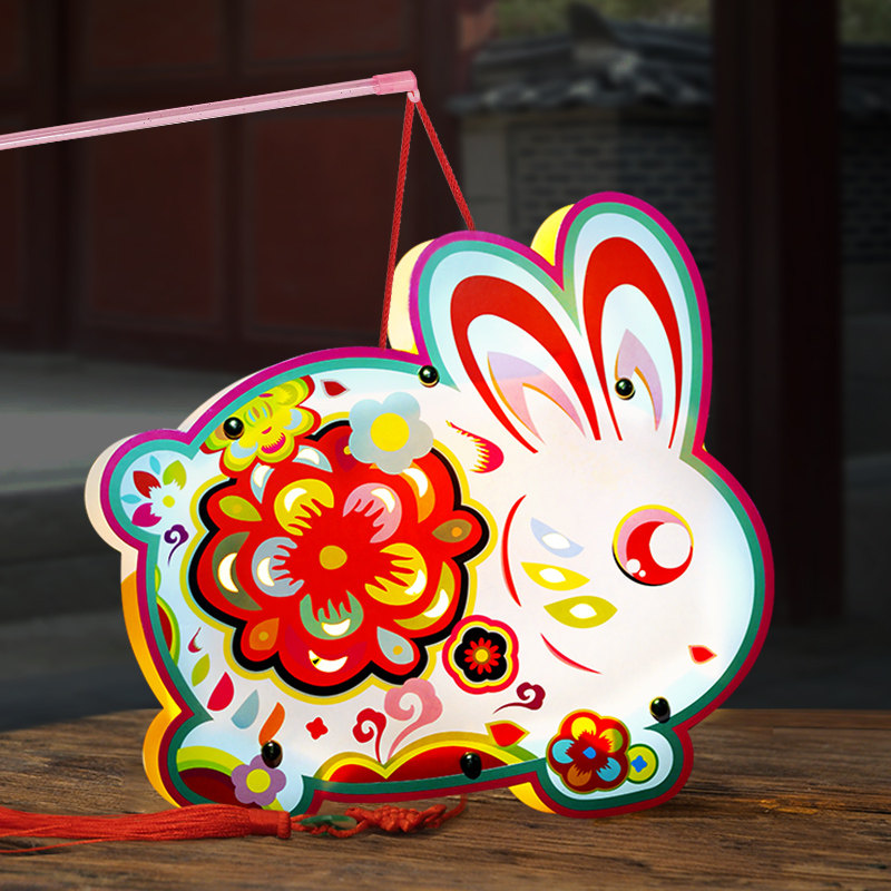 小兔子新年灯笼儿童手工diy制作材料春节元宵灯笼