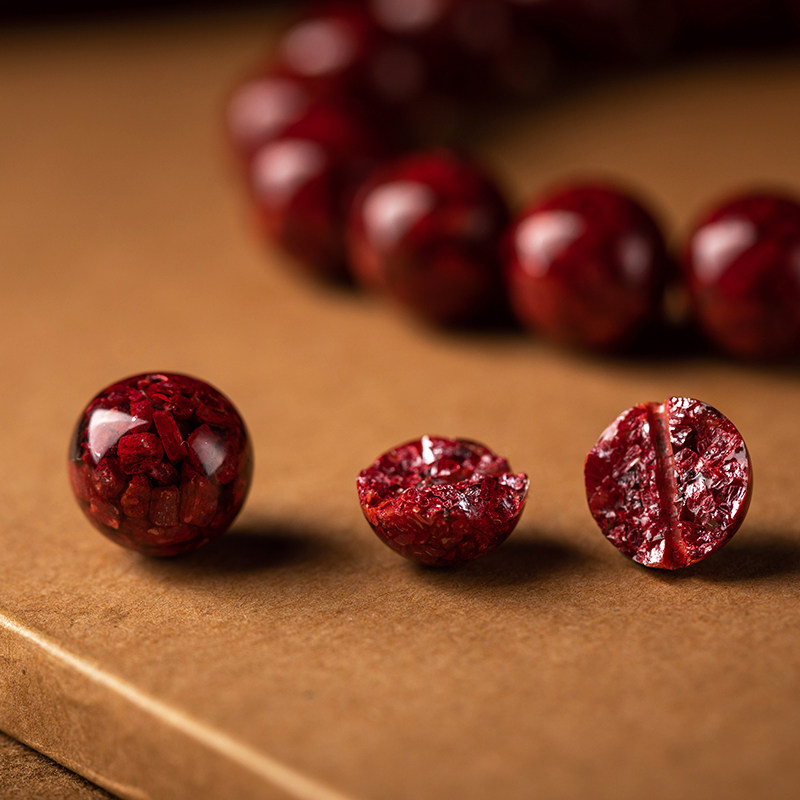 一方官方旗舰朱砂原石晶体祥龙转运珠手串高档手链