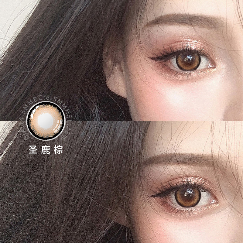 猫眼美瞳年抛女145直径欧美混血正品大牌彩色彩色隐形眼镜