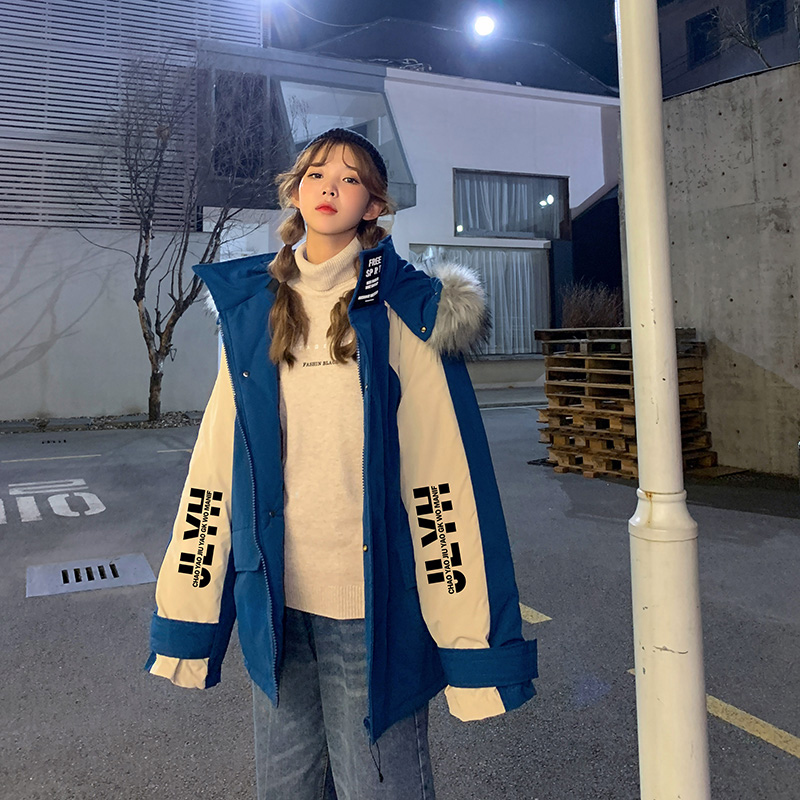 2020年新款冬季棉服女韩版宽松情侣冬装加厚棉袄港风工装外套棉衣