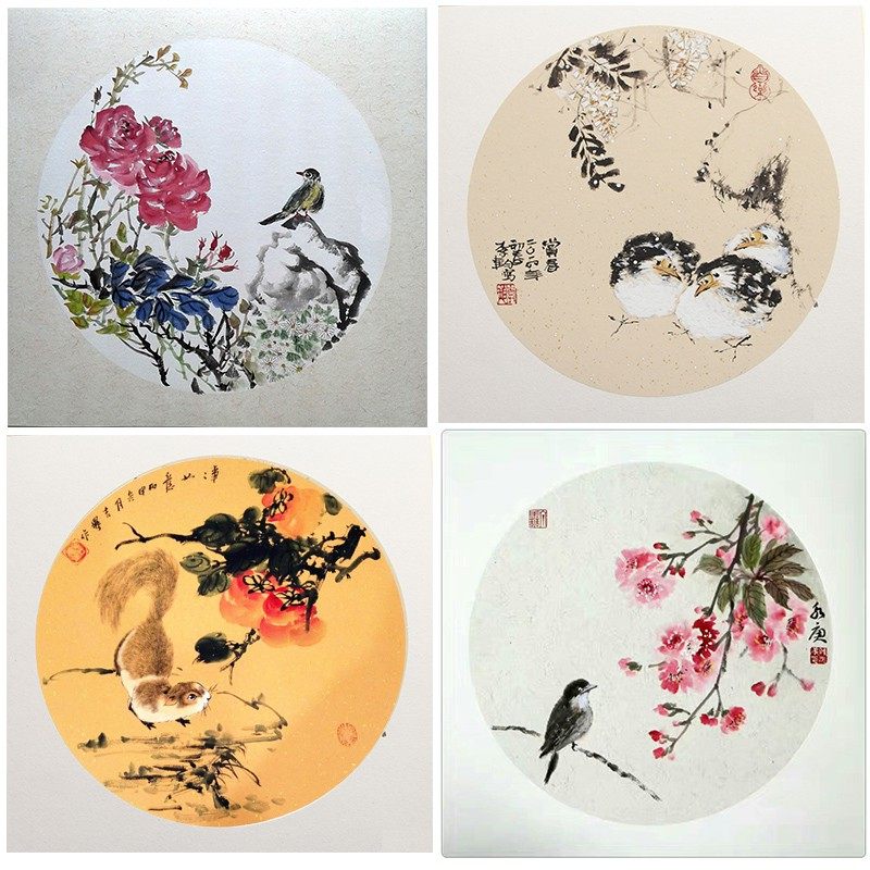 卡纸外方内圆加厚国画空白工笔画毛笔书法专用作品宣纸