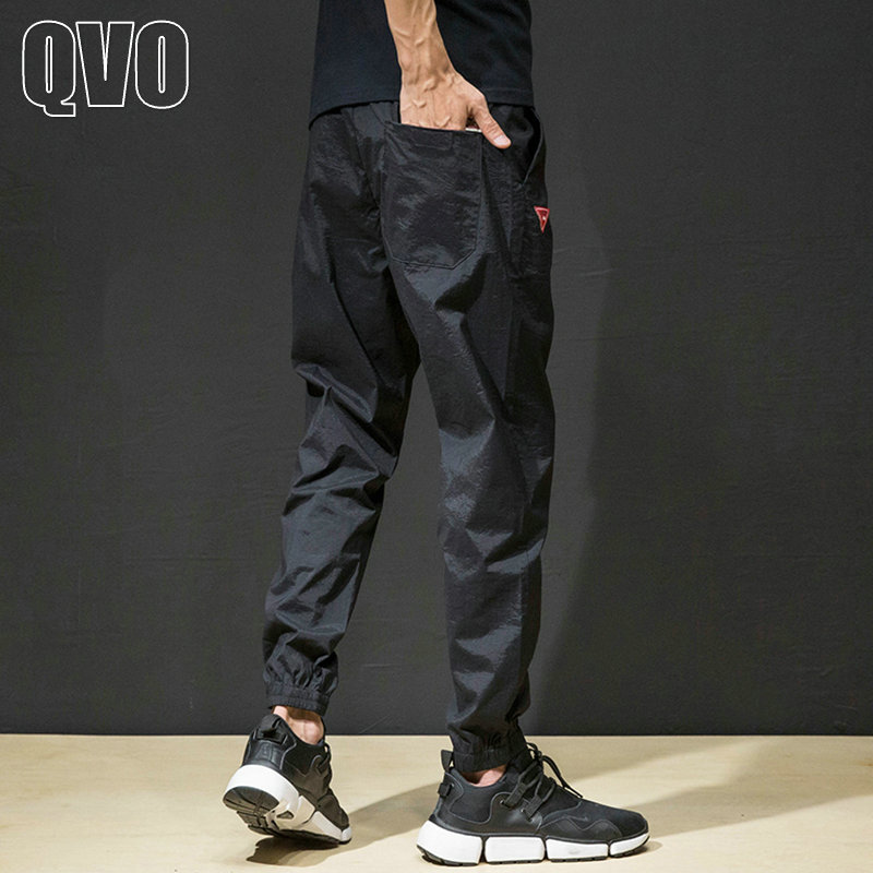 夏季新款余文乐休闲长裤冰丝薄款男士宽松大码秋季束脚哈伦运动裤