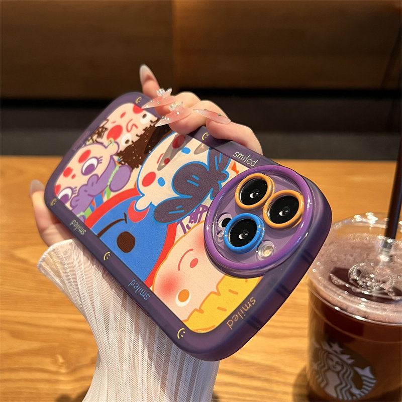 透紫人脸头像苹果14手机壳新款iphone14promax高级感14plus苹果13套12