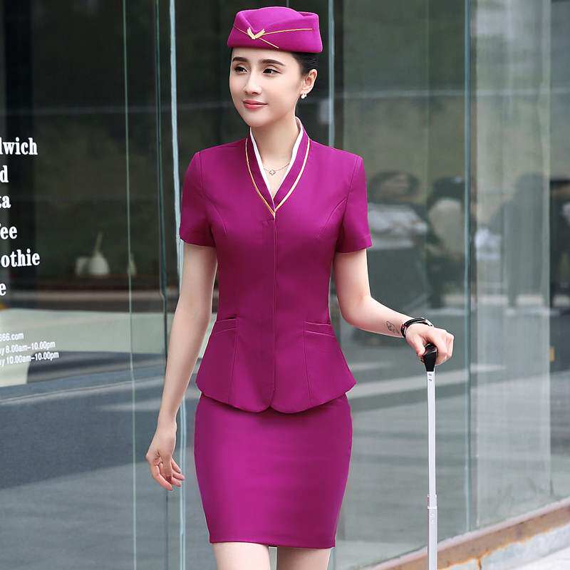 南航空姐艺考制服职业套装夏装短袖女高高铁乘务员cosplay女装
