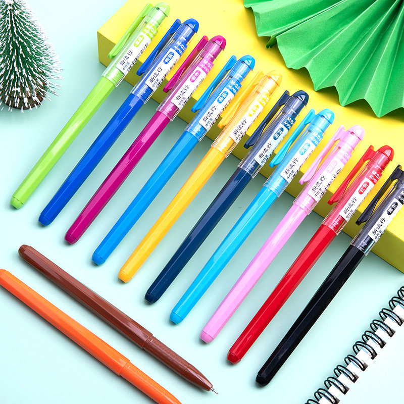 签字笔晨光水性糖果色组合混装替芯颜色各种水笔中性笔