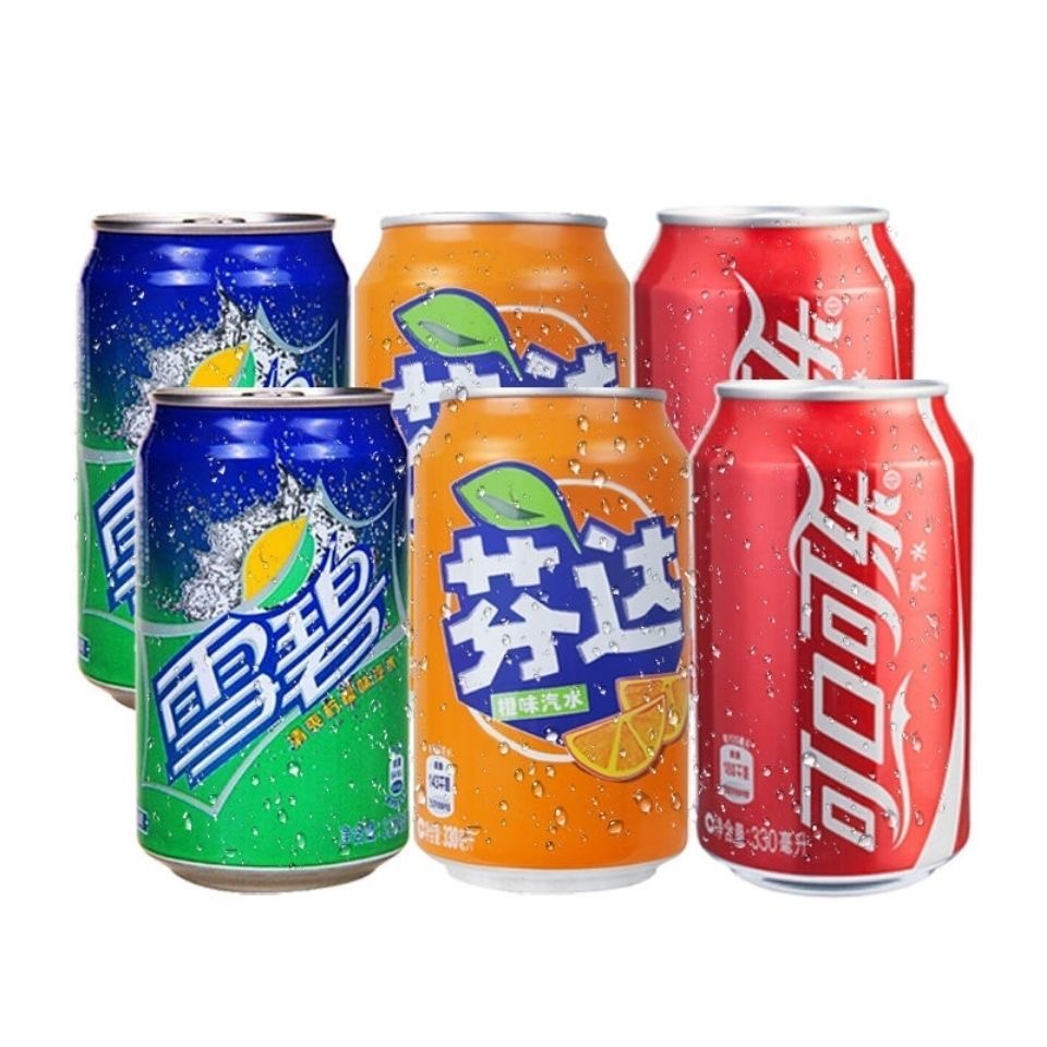 可口可乐雪碧芬达330ml24罐整箱可混混合碳酸饮料碳酸饮料