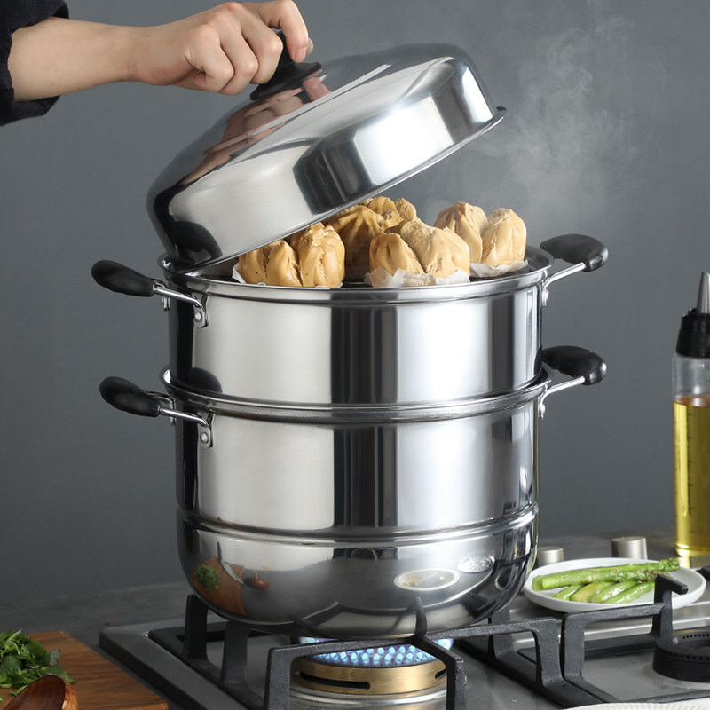 钢筋闷罐蒸煮两用多层不锈钢蒸锅家用加厚特价蒸锅