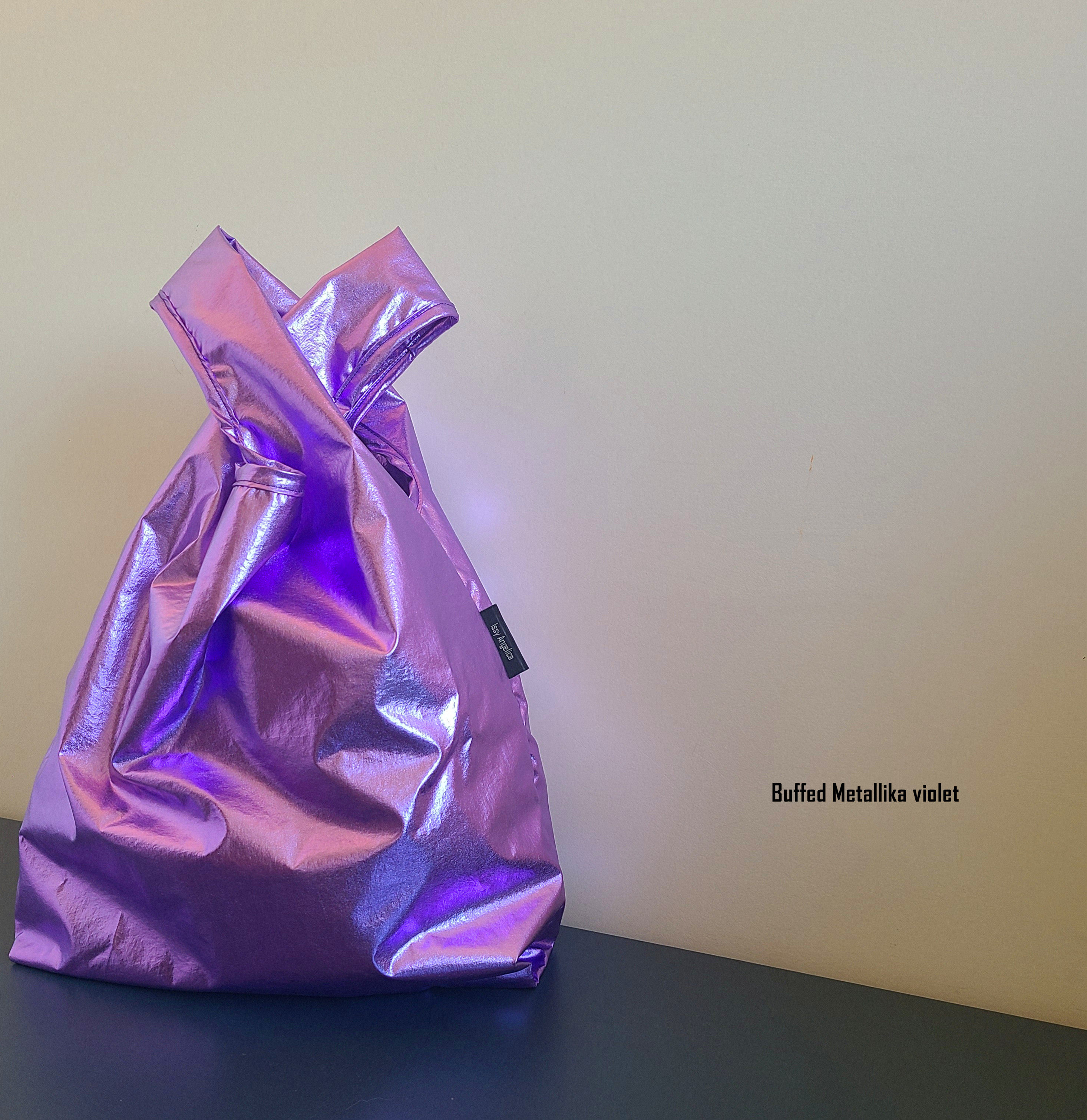 日系可折叠环保购物袋现货美国issyangelica紫色金属购物袋