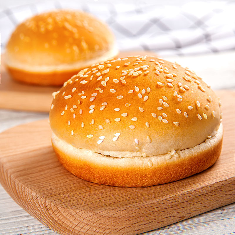 金麦嘉芝麻汉堡面包胚美式圆形汉堡胚西式快餐商用即食汉堡包代餐