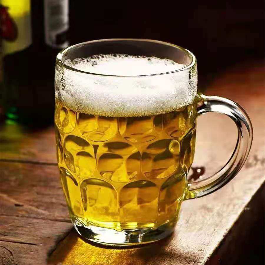 扎啤杯玻璃杯酒吧夜市大容量加厚啤酒杯英雄家用泡茶玻璃杯