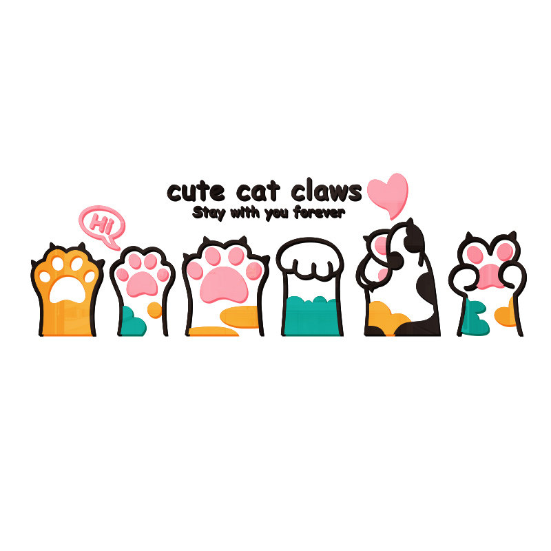 宠物立体猫爪墙面装饰卧室宿舍房间卡通可爱软装墙贴