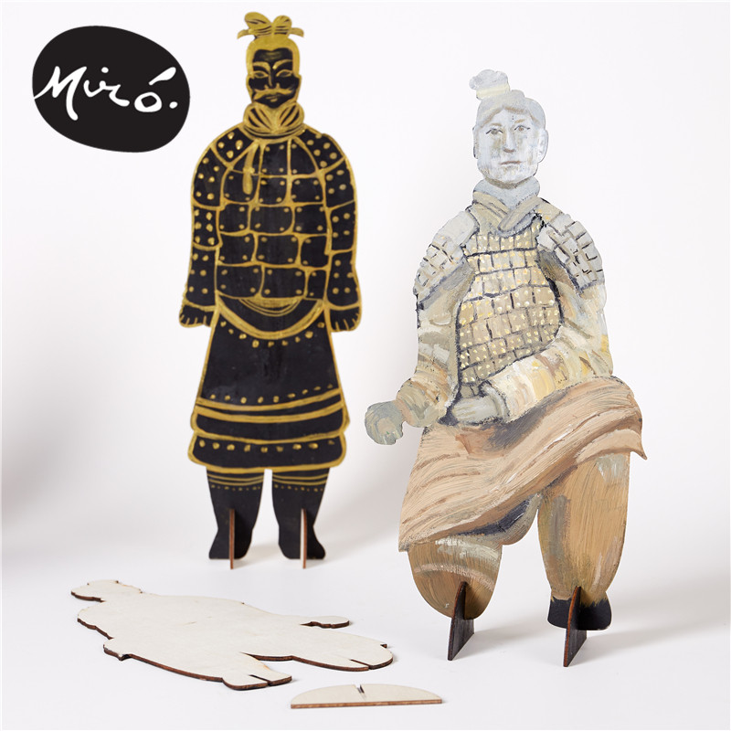 中国国风手工diy兵马俑儿童创意美术绘画立体手工创意粘贴类