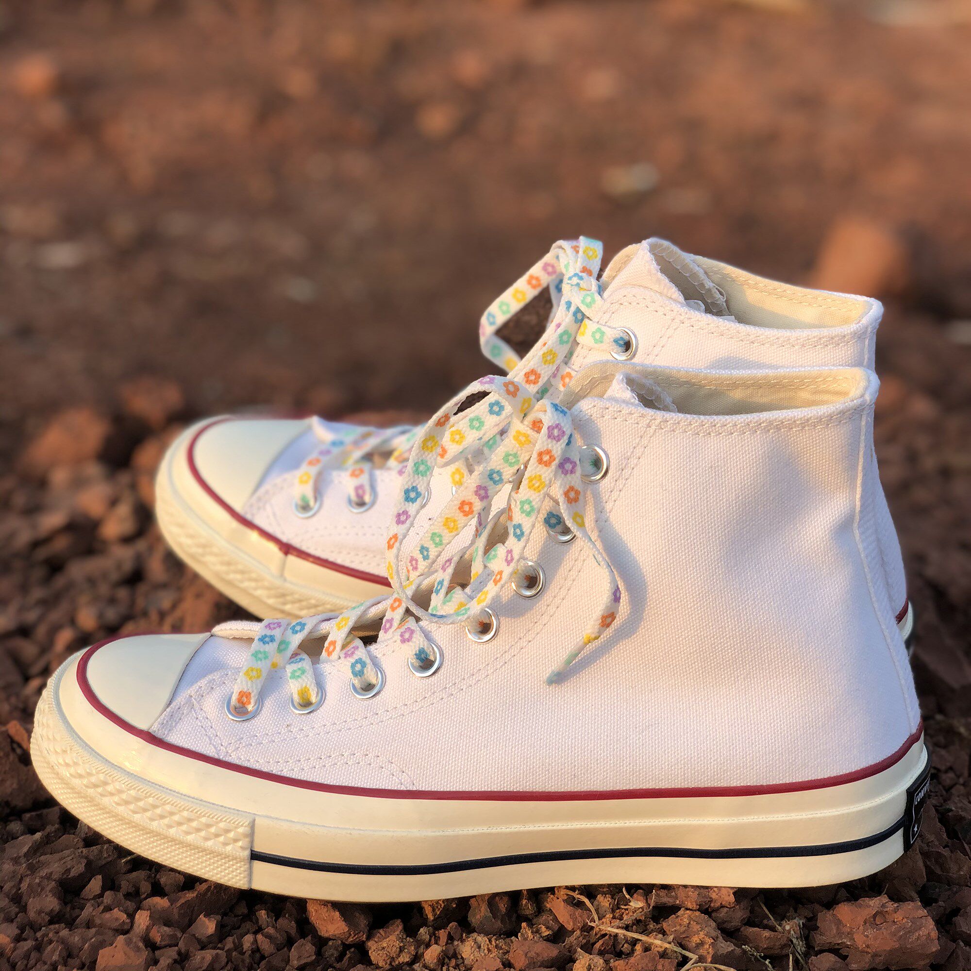 适配匡威1970s布鞋golf印花小花彩色鞋带