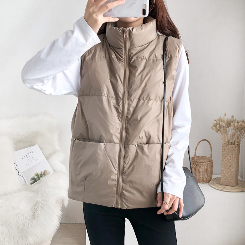 反季羽绒马甲女短款2022年新款白鸭绒羽绒服休闲无袖背心马夹外穿