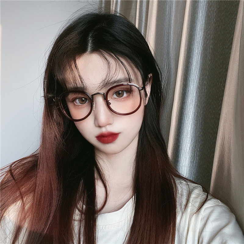 眼镜2020潮流新款椭圆形框架大学生个性百搭蓝光定制成品光学镜