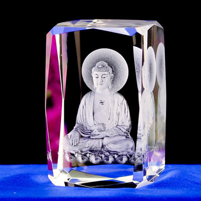 水晶佛像观音如来来文殊普贤地藏弥弥勒佛势摆件